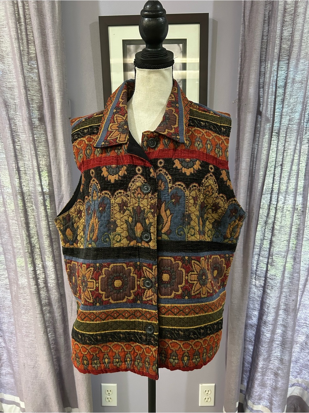 Vintage Coldwater Creek Tapestry Vest
